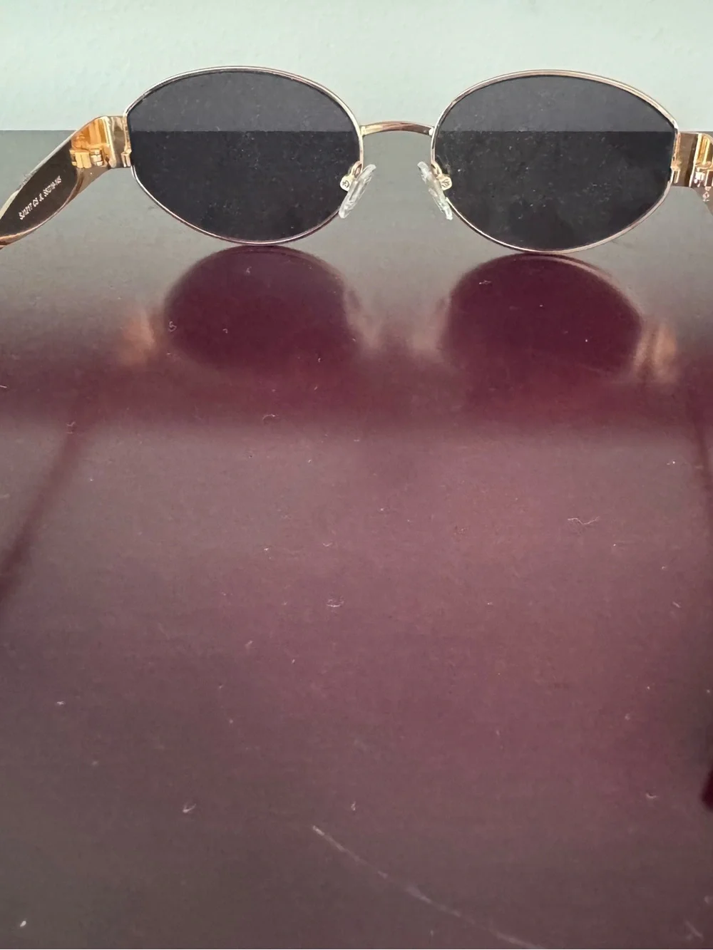 Amazon Gold Frame Oval Black Lens Sunglasses